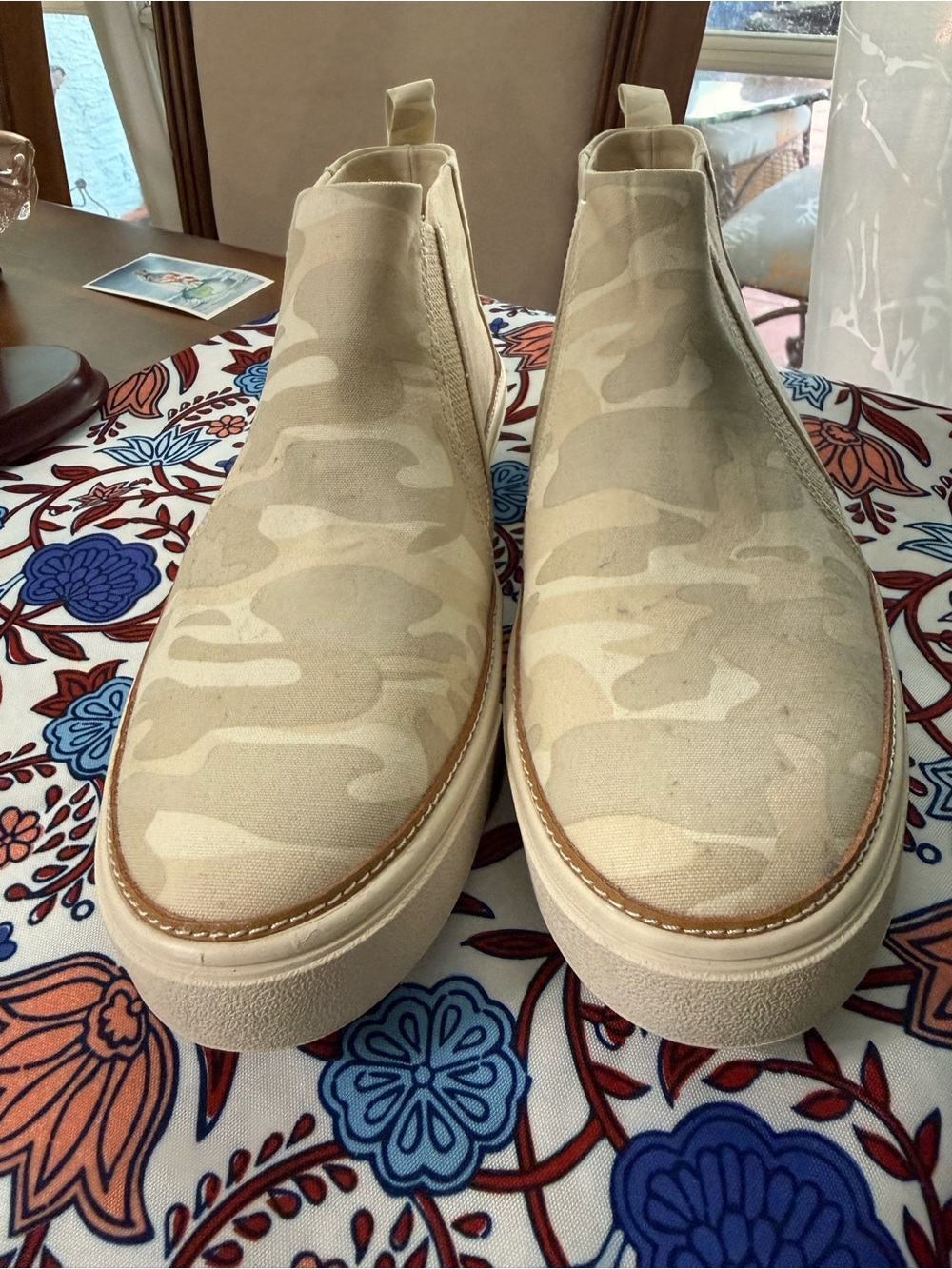 Tom’s women’s Neutral Camo Slip-On Chelsea Sneakers